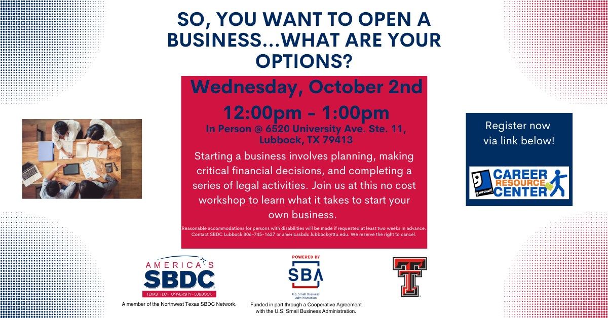 So, You Want to Open a Business...What are your Options?