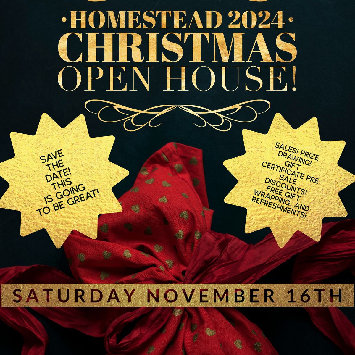 Homestead Holiday Open House and Sale Event! 