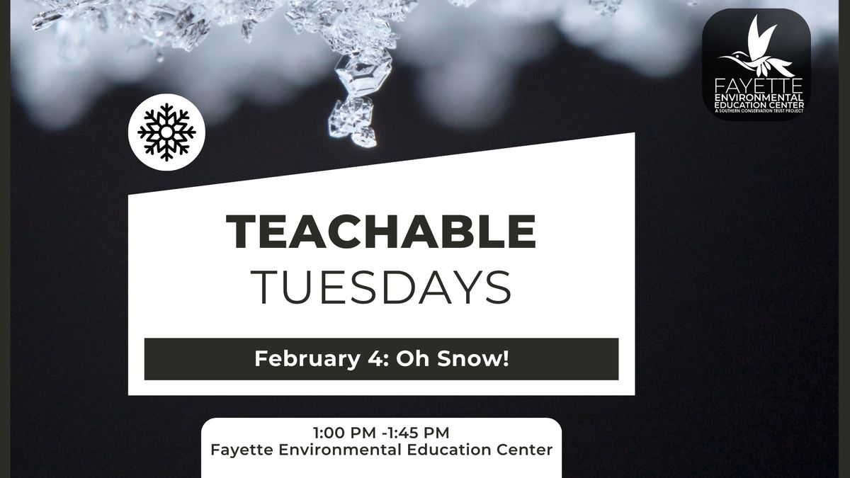 February 4th Teachable Tuesday: Oh Snow!