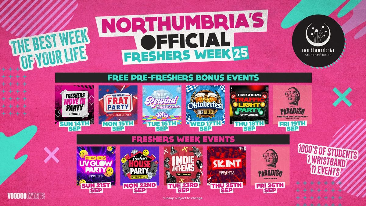 THE OFFICIAL NORTHUMBRIA UNIVERSITY FRESHERS WRISTBAND