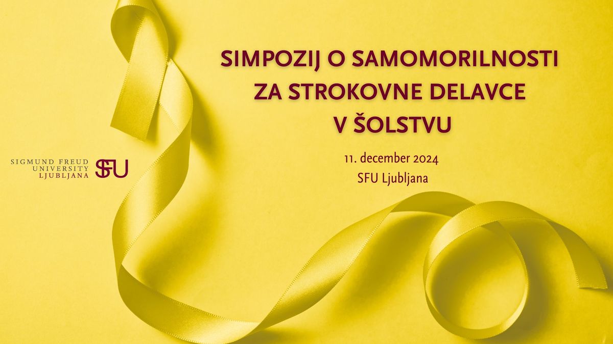 Simpozij o samomorilnosti za strokovne delavce v \u0161olstvu 