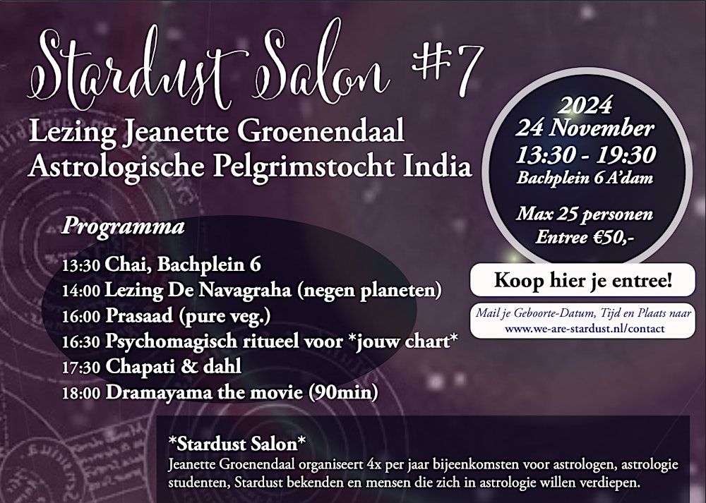 Stardust Salon #7 Lezing\/Workshop\/Film Astrologische Pelgrimstocht India