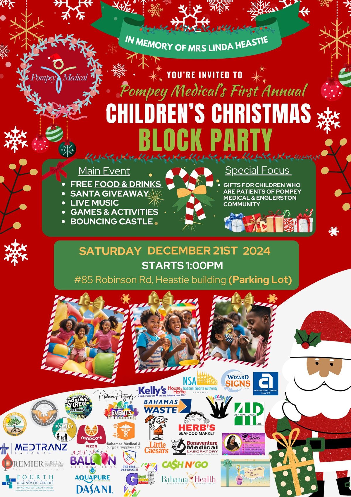 First Annual Children\u2019s Christmas Block Party in Memory of Mrs. Linda Heastie