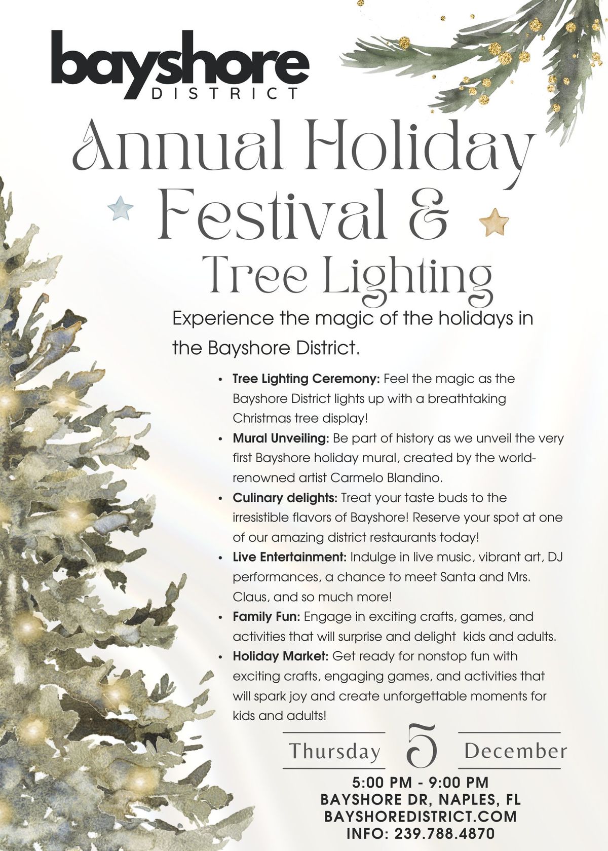 Annual Holiday Festival & Tree Lighting at Bayshore District