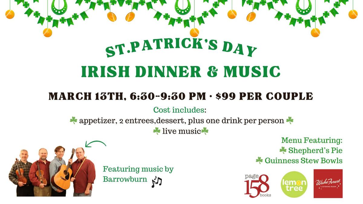 Special Event: St. Patrick's Day Irish Dinner & Music