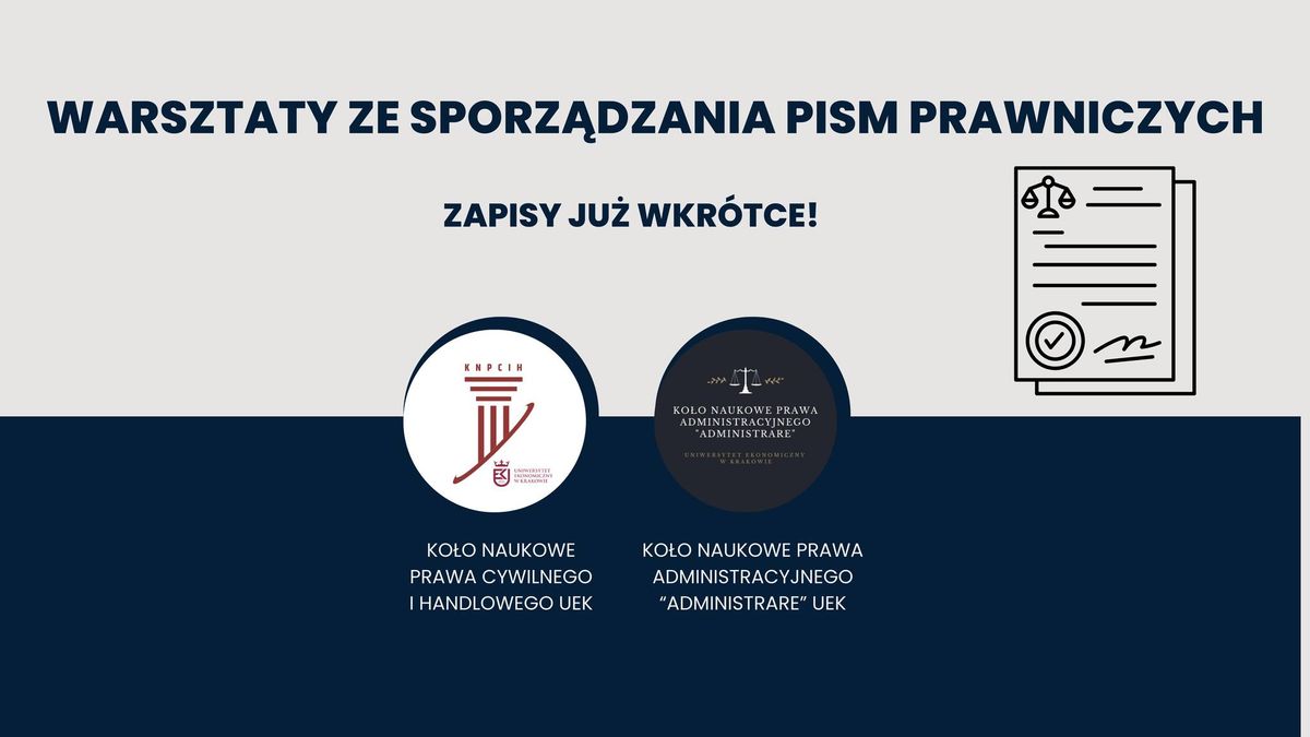 Warsztaty ze sporz\u0105dzania pism prawniczych