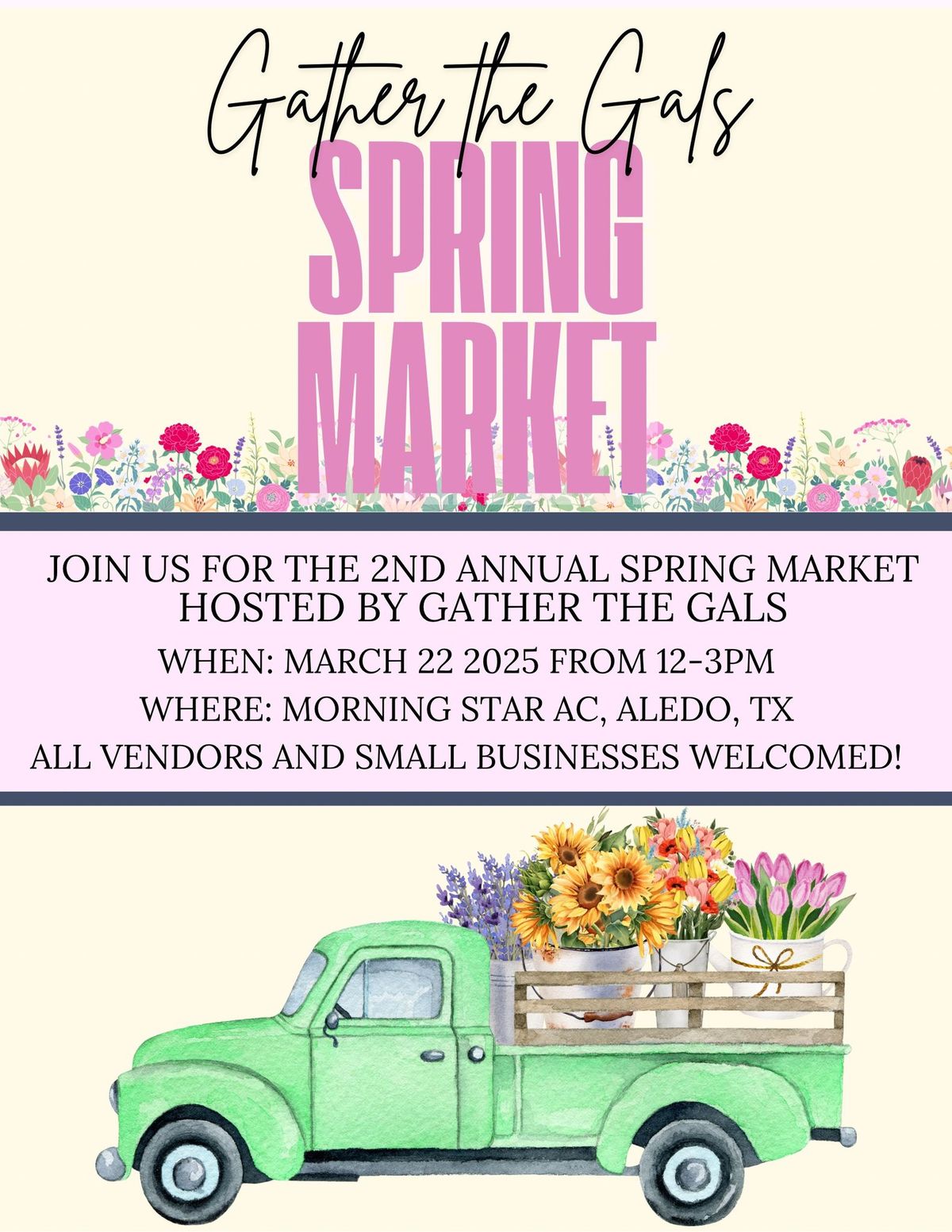 Spring Market hosted by Gather the Gals podcast and ministry