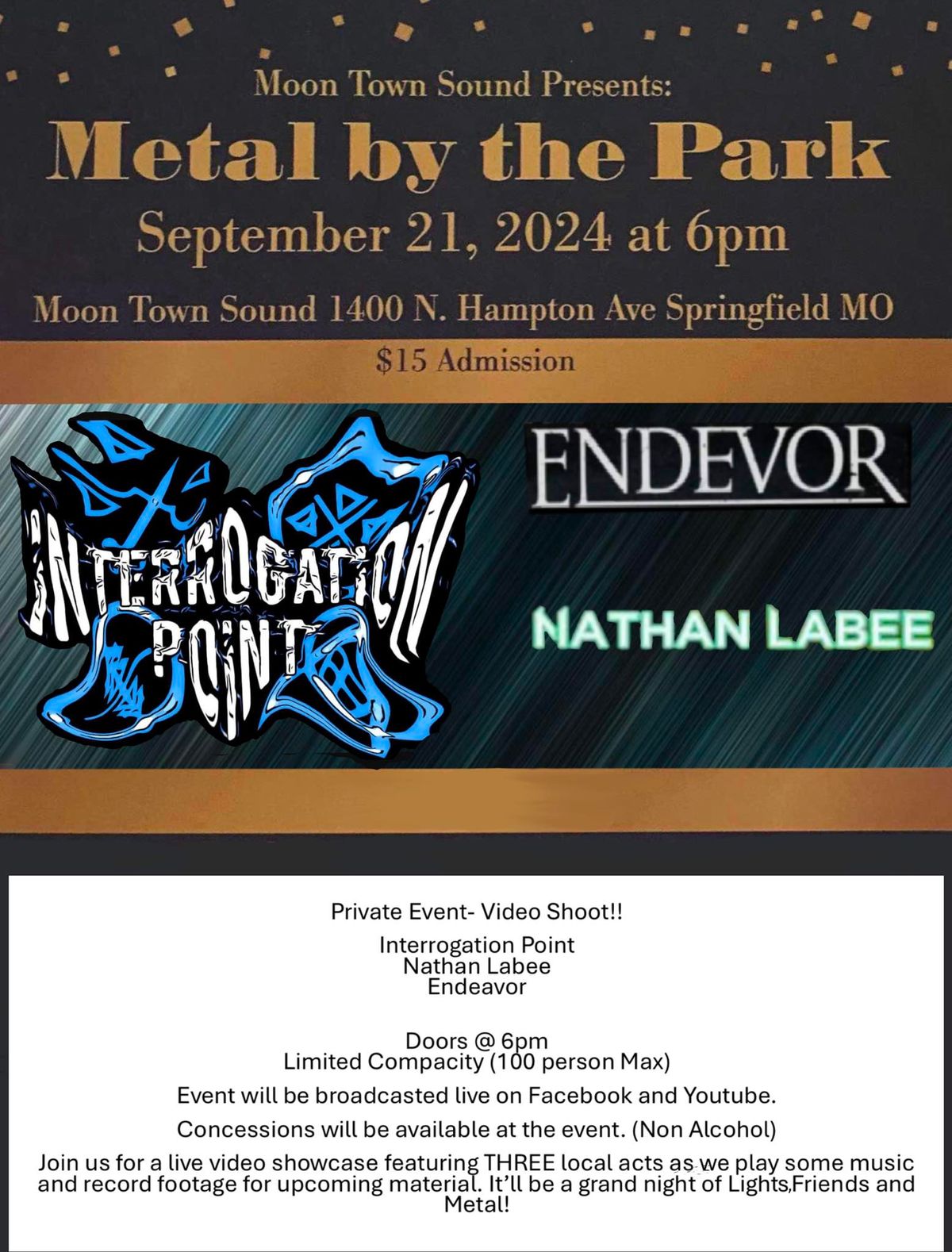 Metal By The Park Featuring Interrogation Point, Nathan Labee, and Endevor