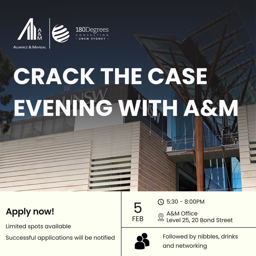 180DC UNSW Crack The Case Evening With A&M