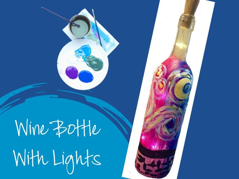 Psychedelic Starry Night Wine Bottle