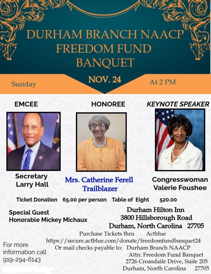 Durham Branch NAACP Freedom Fund Banquet