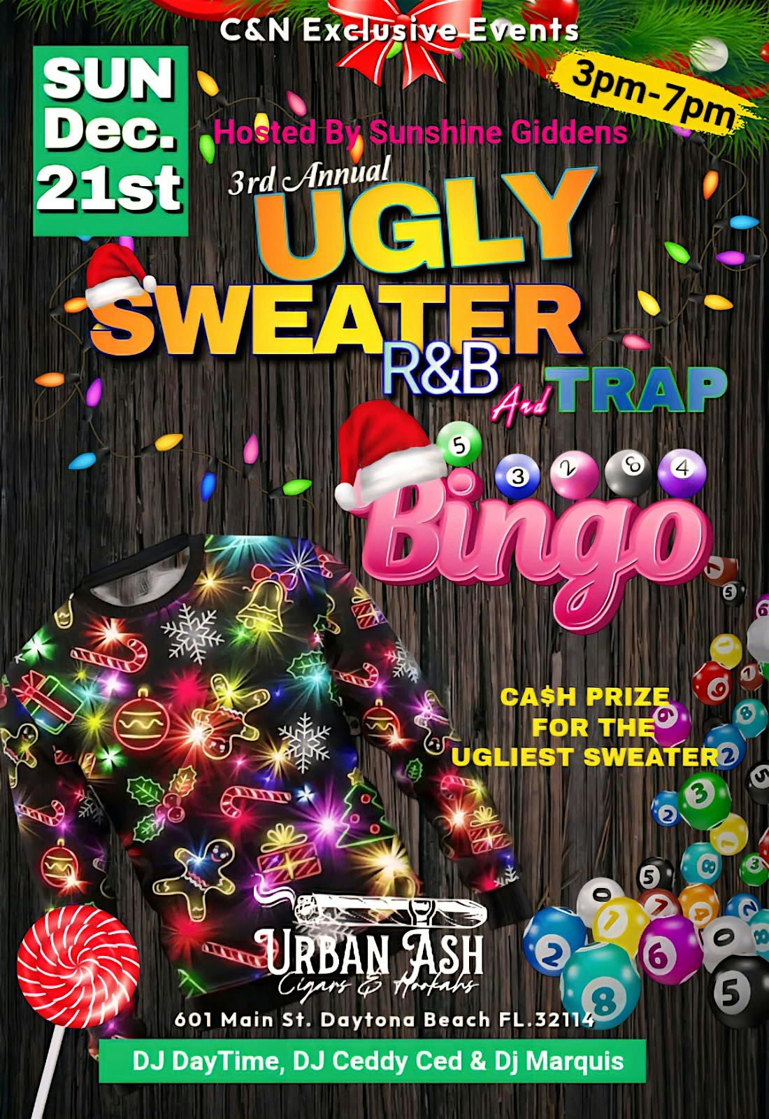 UGLY SWEATER R&B and TRAP BINGO