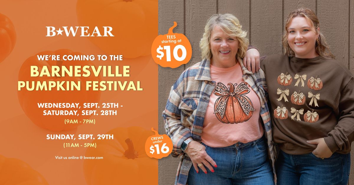 B-Wear Barnesville Pumpkin Festival Sale