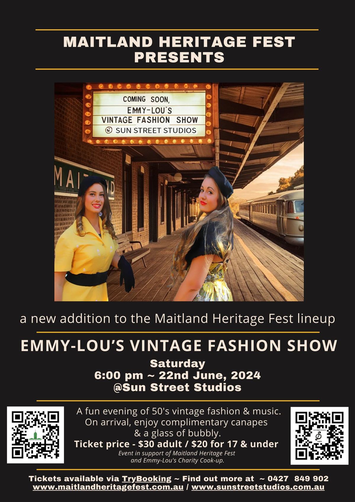 Maitland Heritage Fest Presents: Emmy-Lou's Vintage Fashion Parade @ Sun Street Studios
