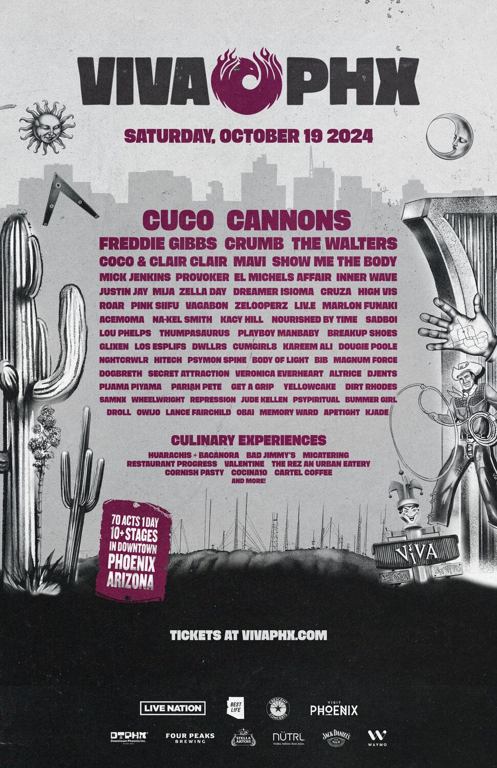 Viva Phx: Downtown Phoenix Music Festival -  with Cuco, Cannons, Freddie Gibbs, Crumb, and more!