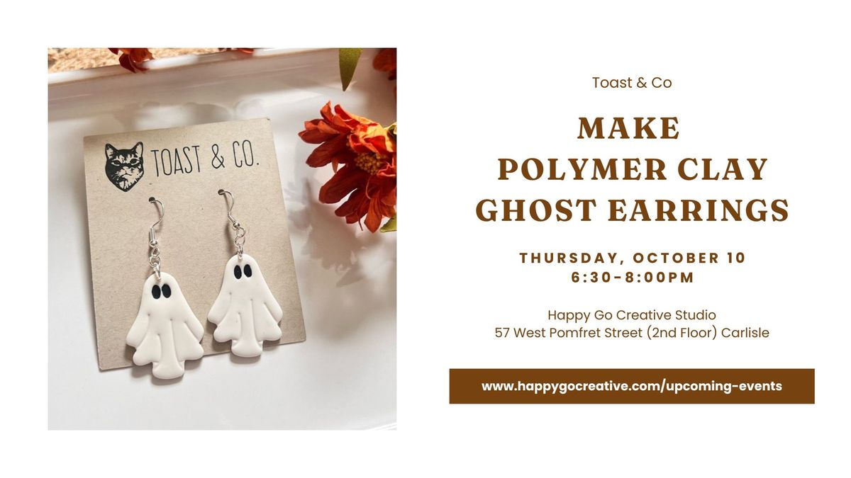 Make Polymer Clay Ghost Earrings with Toast & Co.