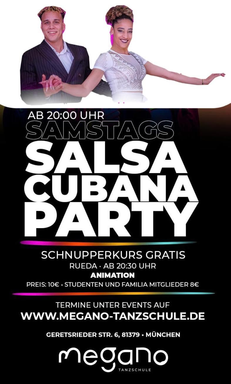 Salsa Cubana Party f\u00fcr alle mit Social Dance by Andy und Yuliet in der MEGANO Tanzschule