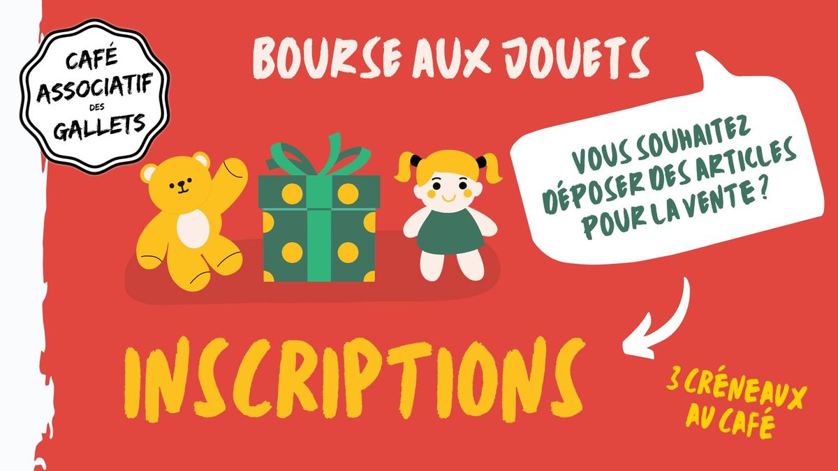 Inscriptions pour la bourse aux jouets du 17 novembre