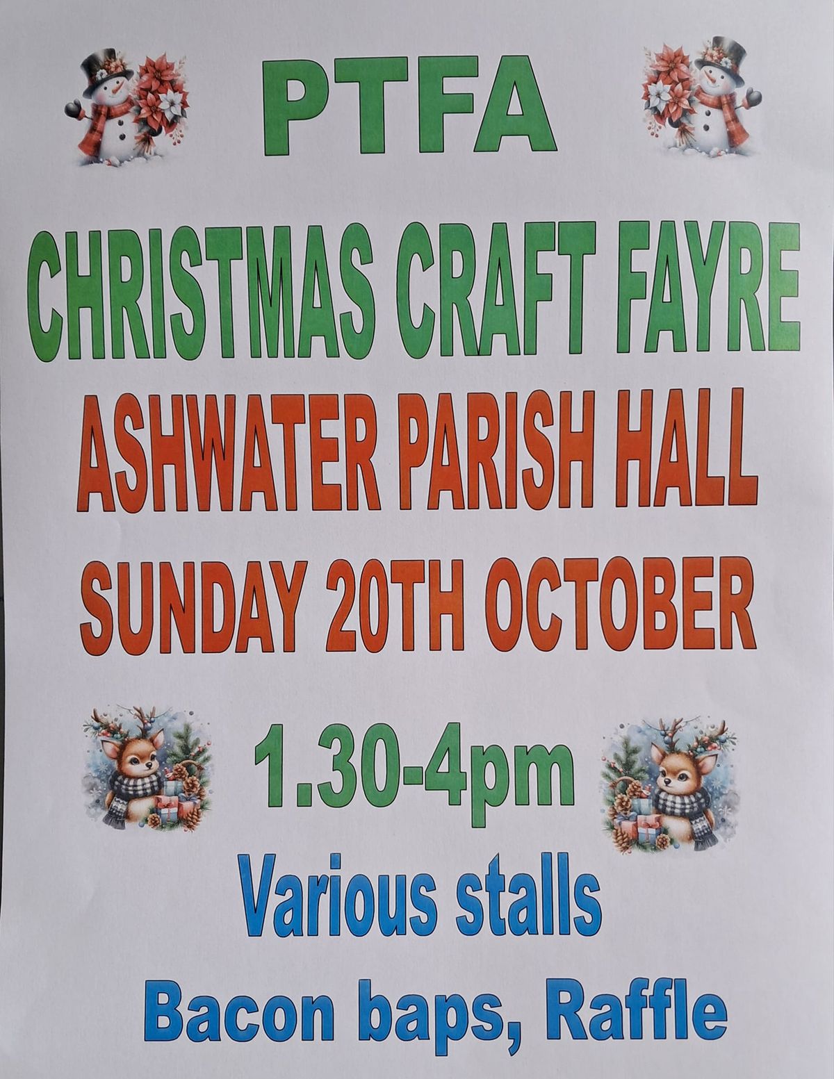 Ashwater Christmas craft fayre 