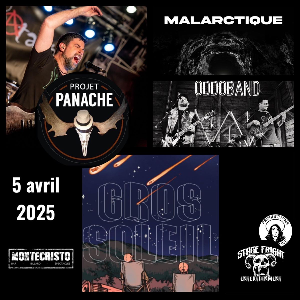 Rock Franco au MONTECRISTO : Gros Soleil \/ Projet panache \/ Malarctique \/ OddoBand 