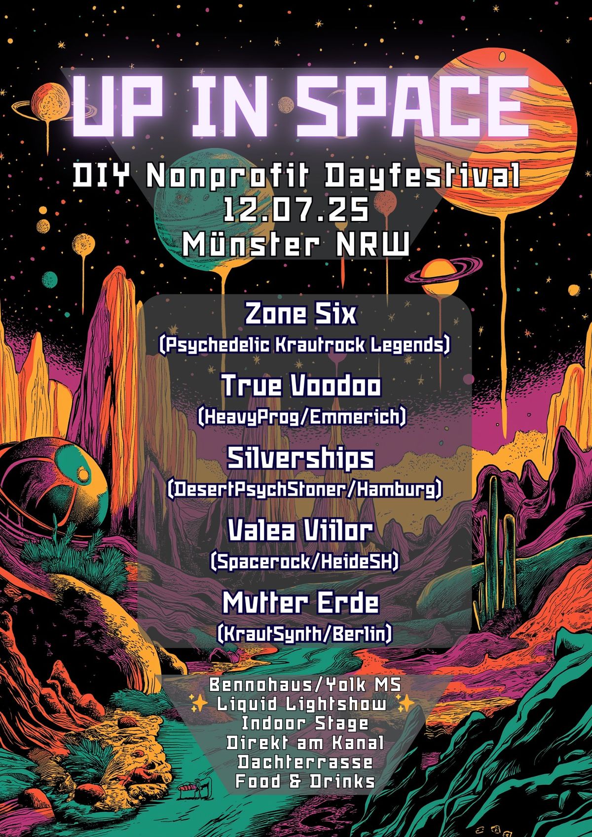 UP IN SPACE #3 Tagesfestival \u2728\ud83d\ude80 M\u00fcnster \ud83c\udfb6 Spacerock, Psychedelic, Krautrock & Electronic