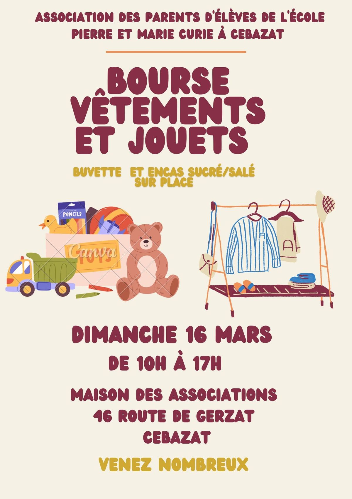 bourse aux v\u00eatements et jouets 