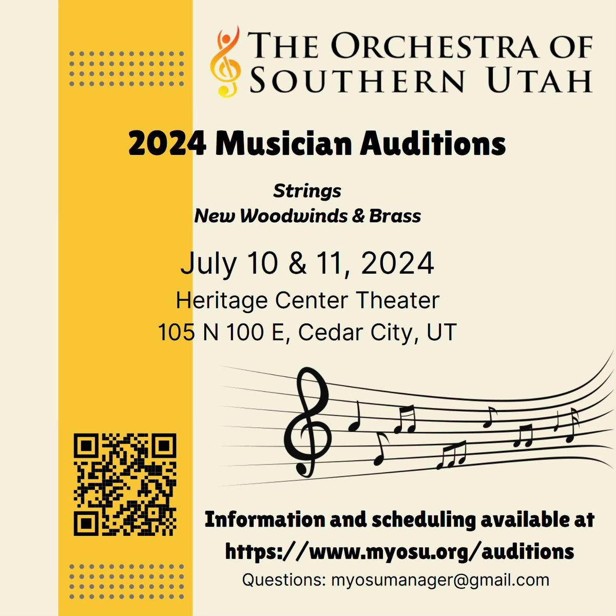 String Auditions  and new Woodwinds and Brass