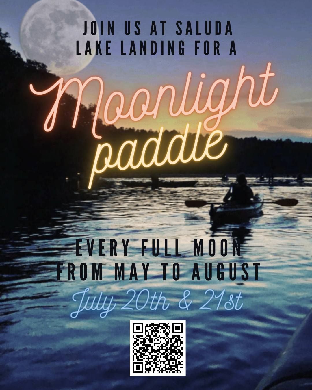 Moonlight Paddle at Saluda Lake Landing