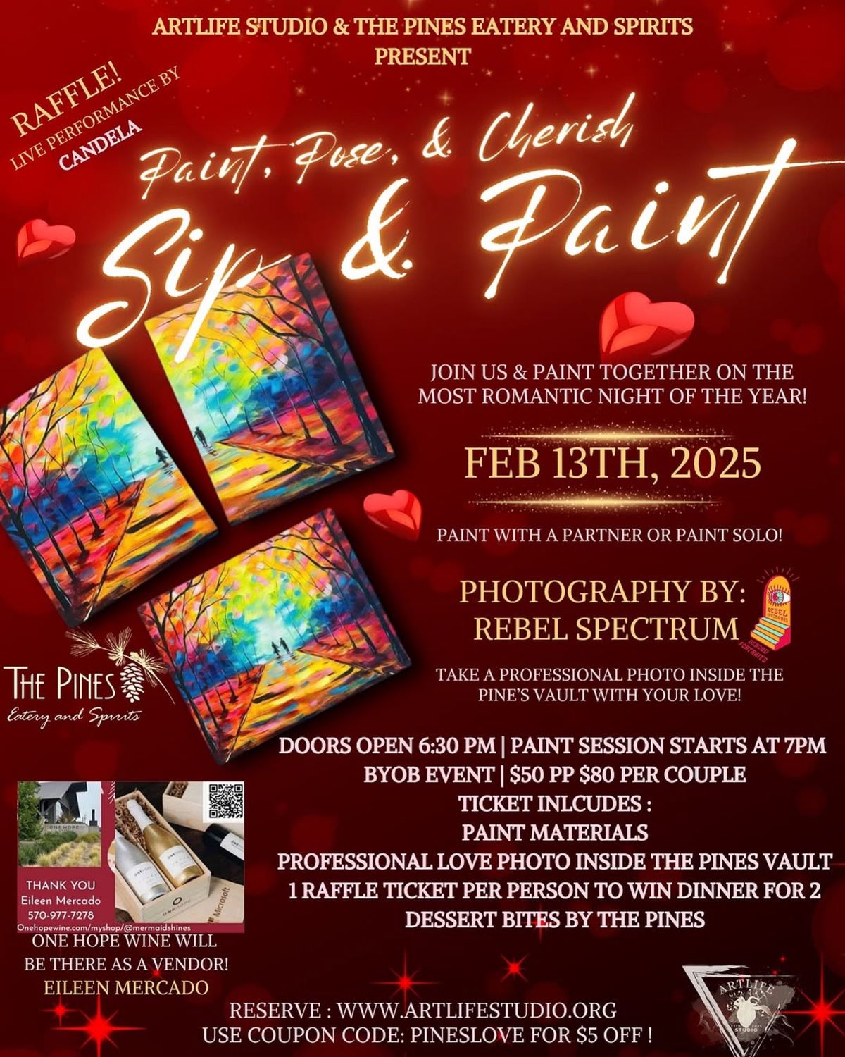 Paint, Pose, & cherish at the pines