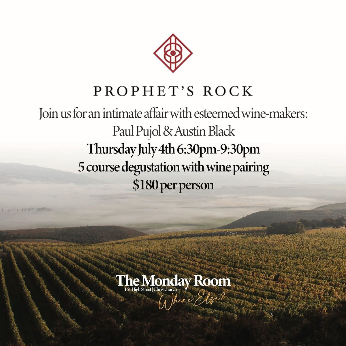 Prophet\u2019s Rock Degustation