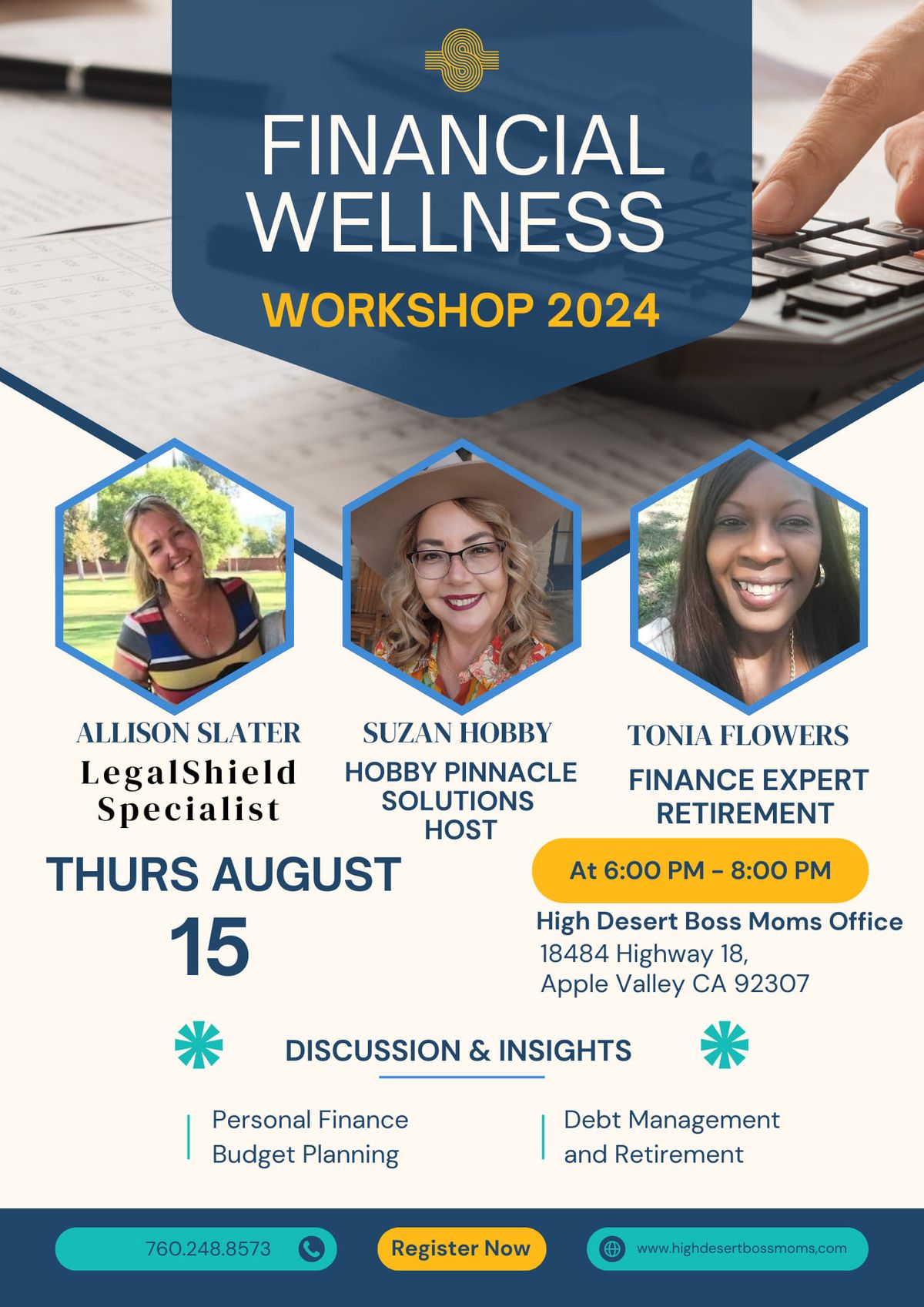 Thursday August 15th - Financial Wellness Workshop 