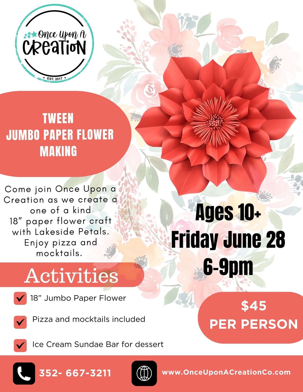 DIY Paper Flower Workshop for Tweens (Ages 10-14)