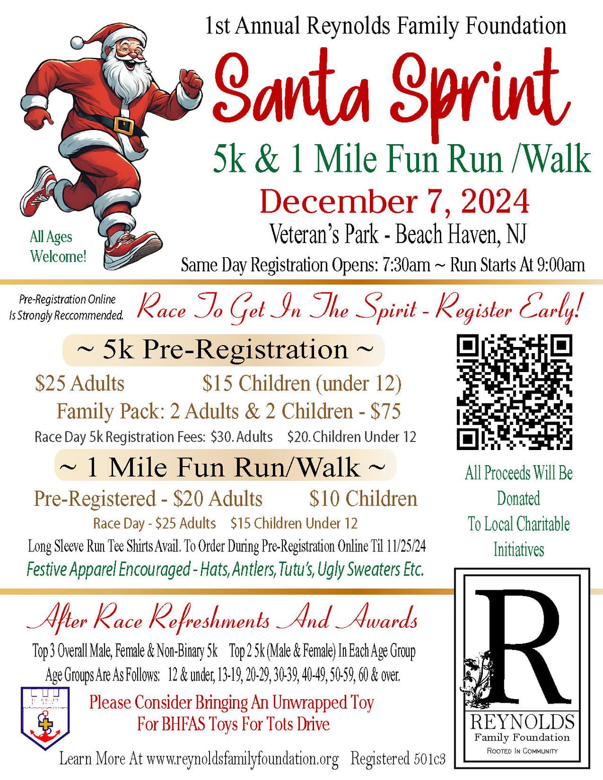 Santa Sprint 5K and 1 Mile Fun Run