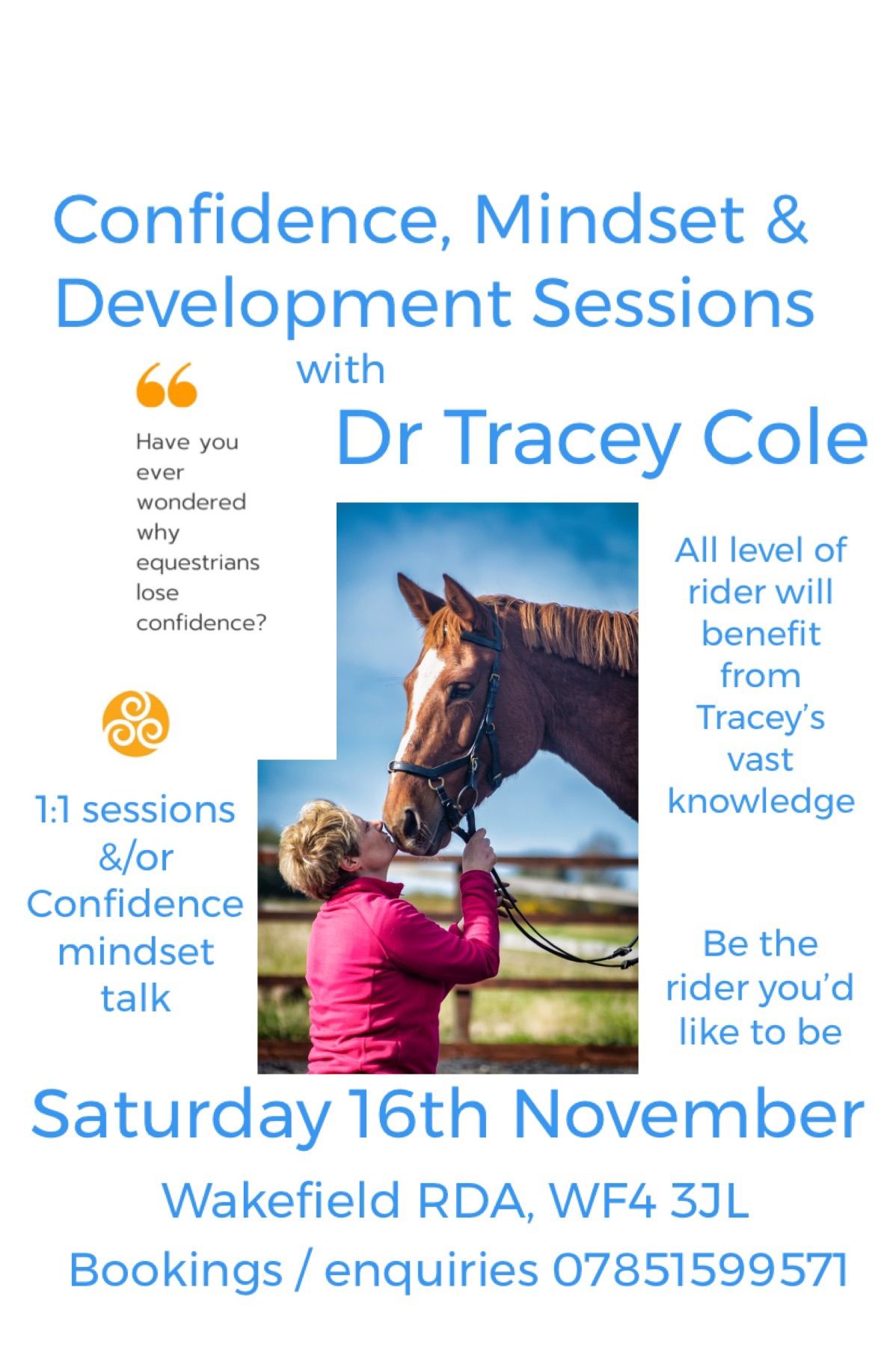 Confidence, Mindset & Development sessions with Dr Tracey Cole 