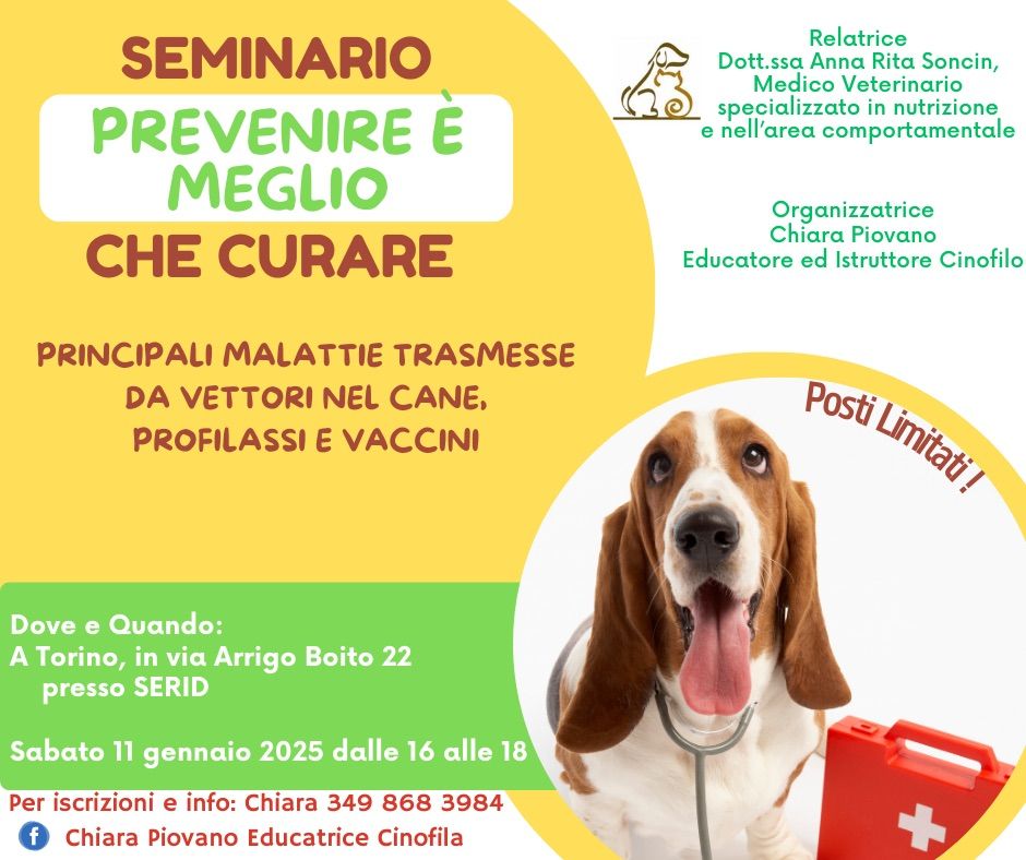 Seminario: PREVENIRE \u00c8 MEGLIO CHE CURARE \ud83d\udc3e