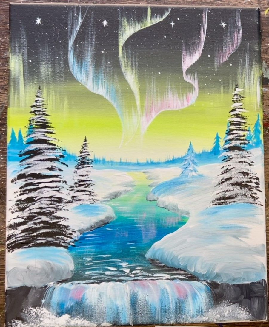 Paint & Sip: Serene Northern Lights