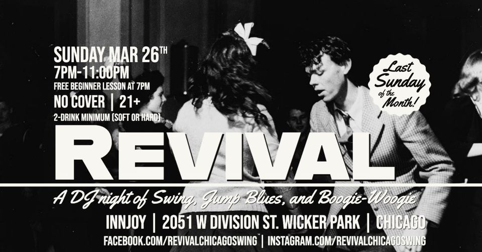 March REVIVAL - A DJ night of Swing, Jump Blues, and Boogie-Woogie