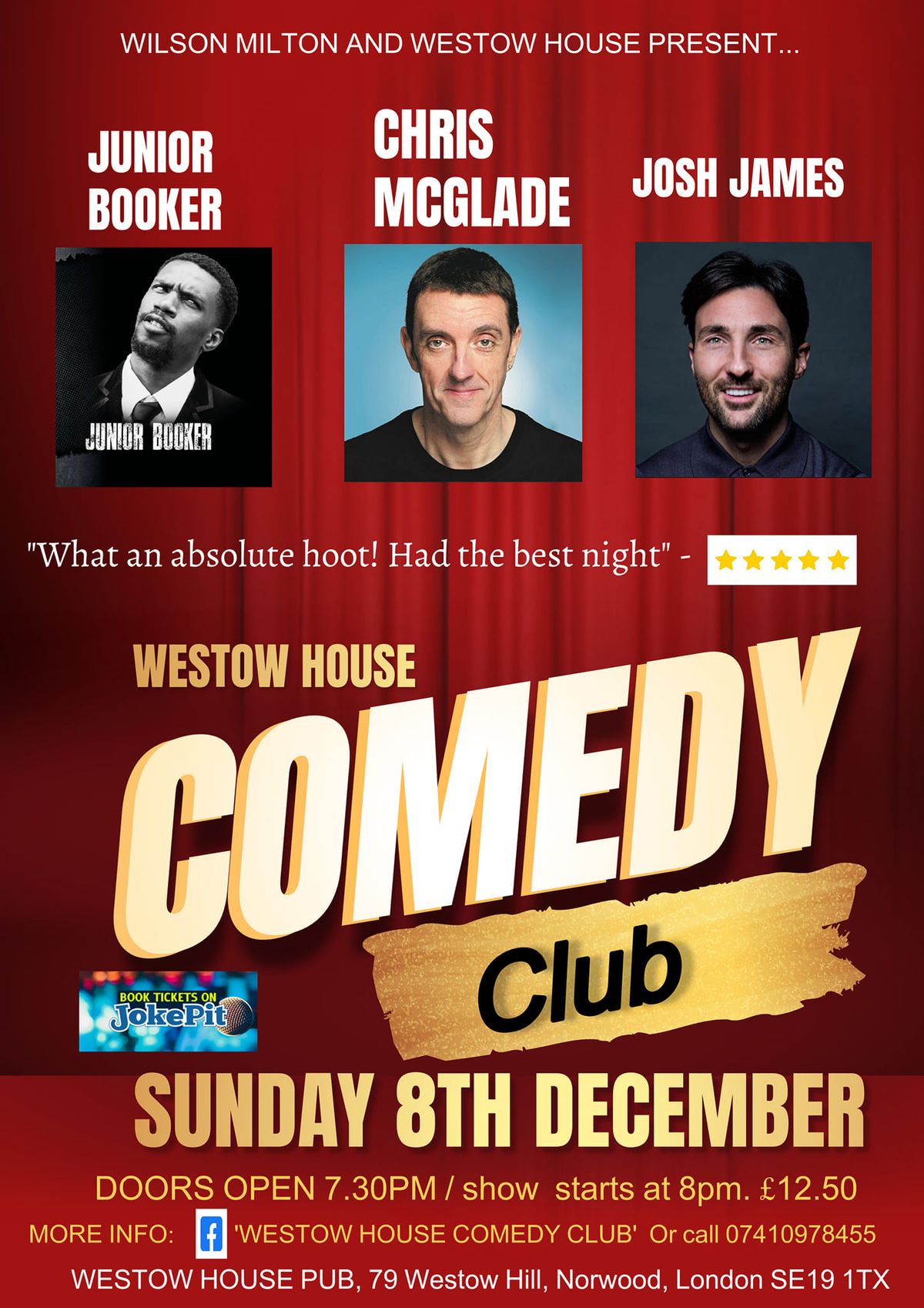 westow house comedy club 8th December 