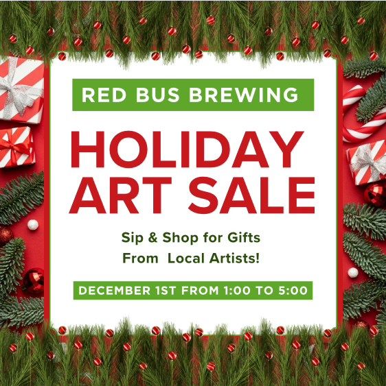 Red Bus Holiday Art Sale