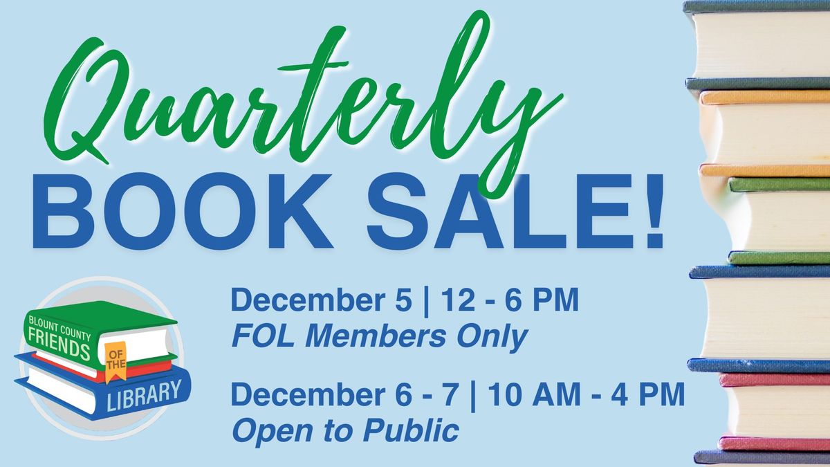 Blount County Friends of the Library December Book Sale