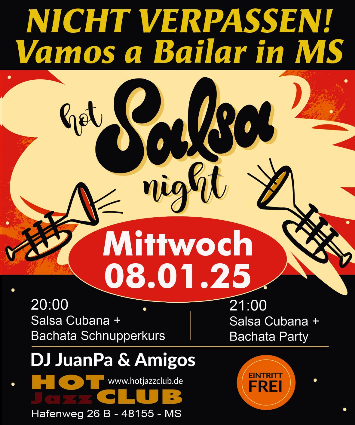 Hot Salsa Casino & Bachata Night im Hot Jazz Club - MS