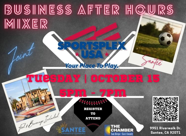 10\/15 Business After Hours Mixer @ Sportsplex USA Santee