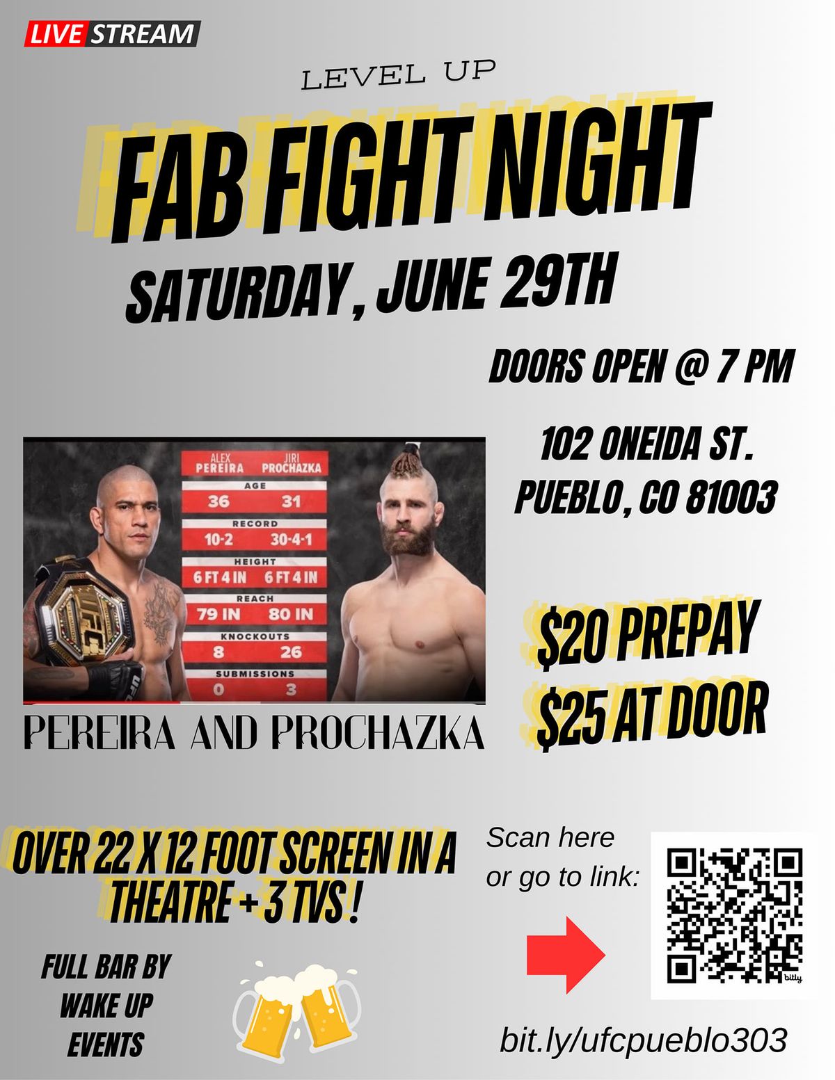 (New headliner) Fab Fight Night - UFC 303 at Level Up