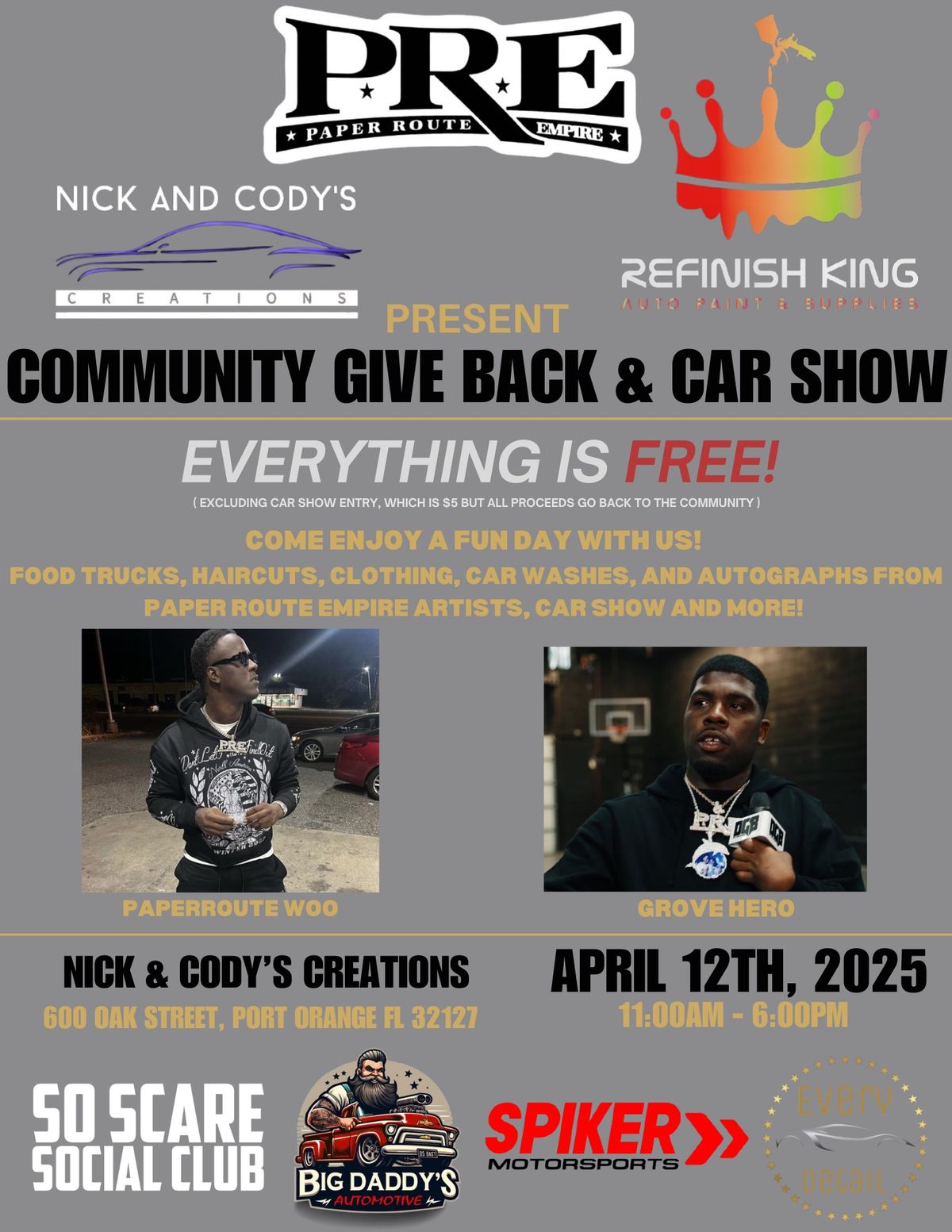 Community Give Back presented by Paper Route Empire & Refinish King Daytona