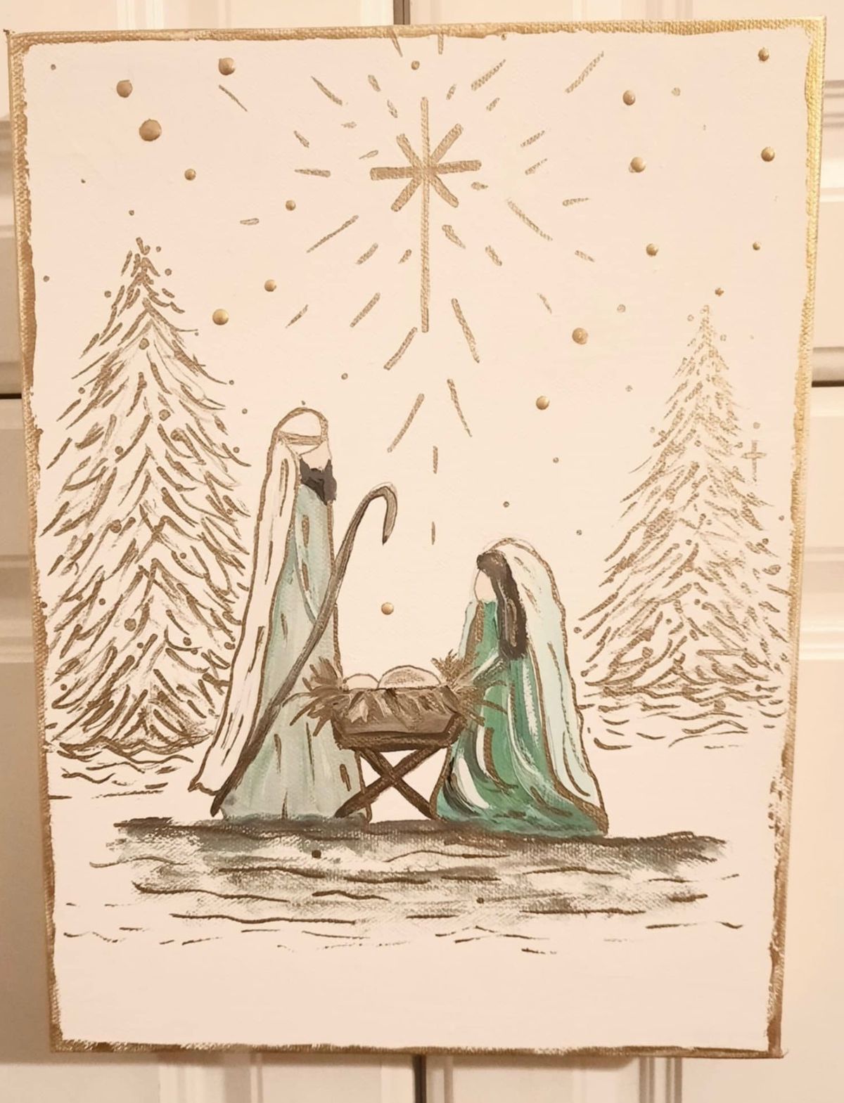 Away in a Manger Sip n Paint Class 