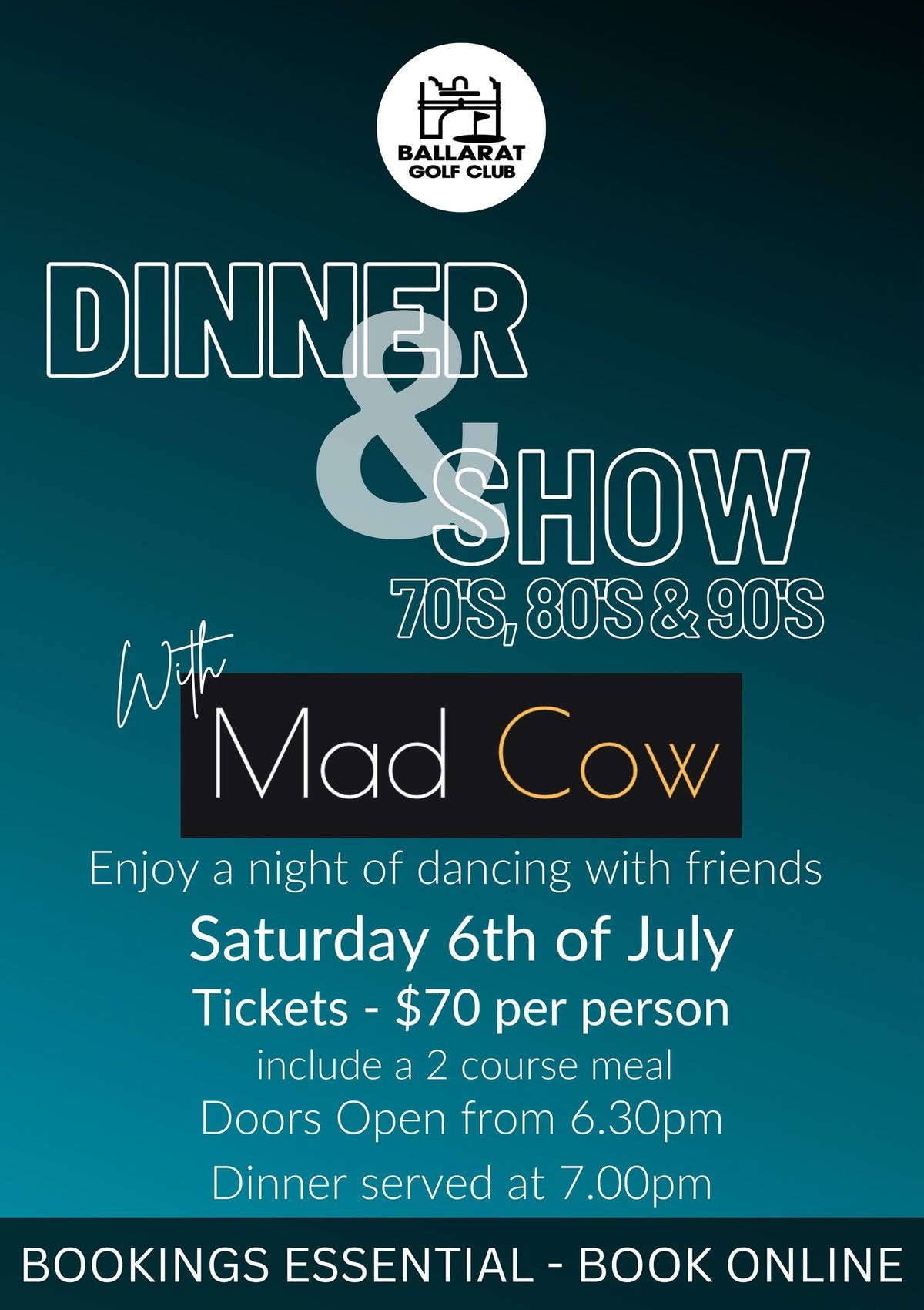 Dinner & Show with Mad Cow