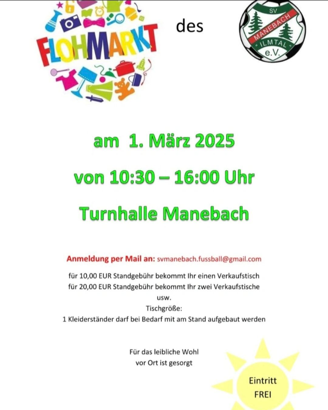 Flohmarkt in der Sporthalle Manebach 