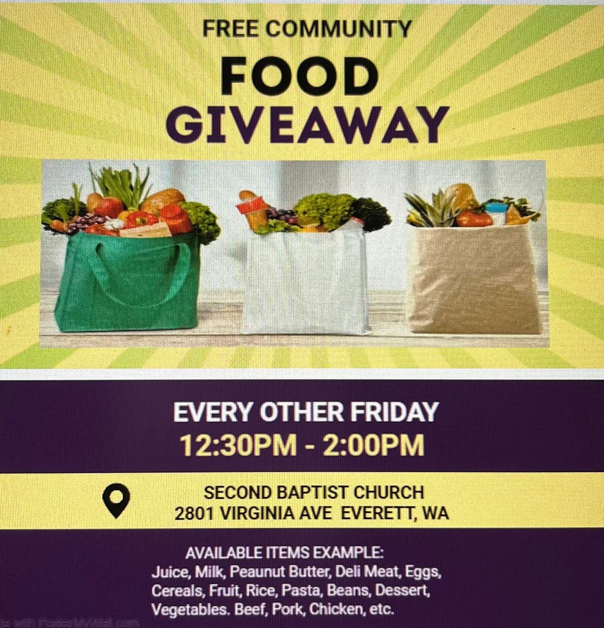 Free Community FOOD Giveaway