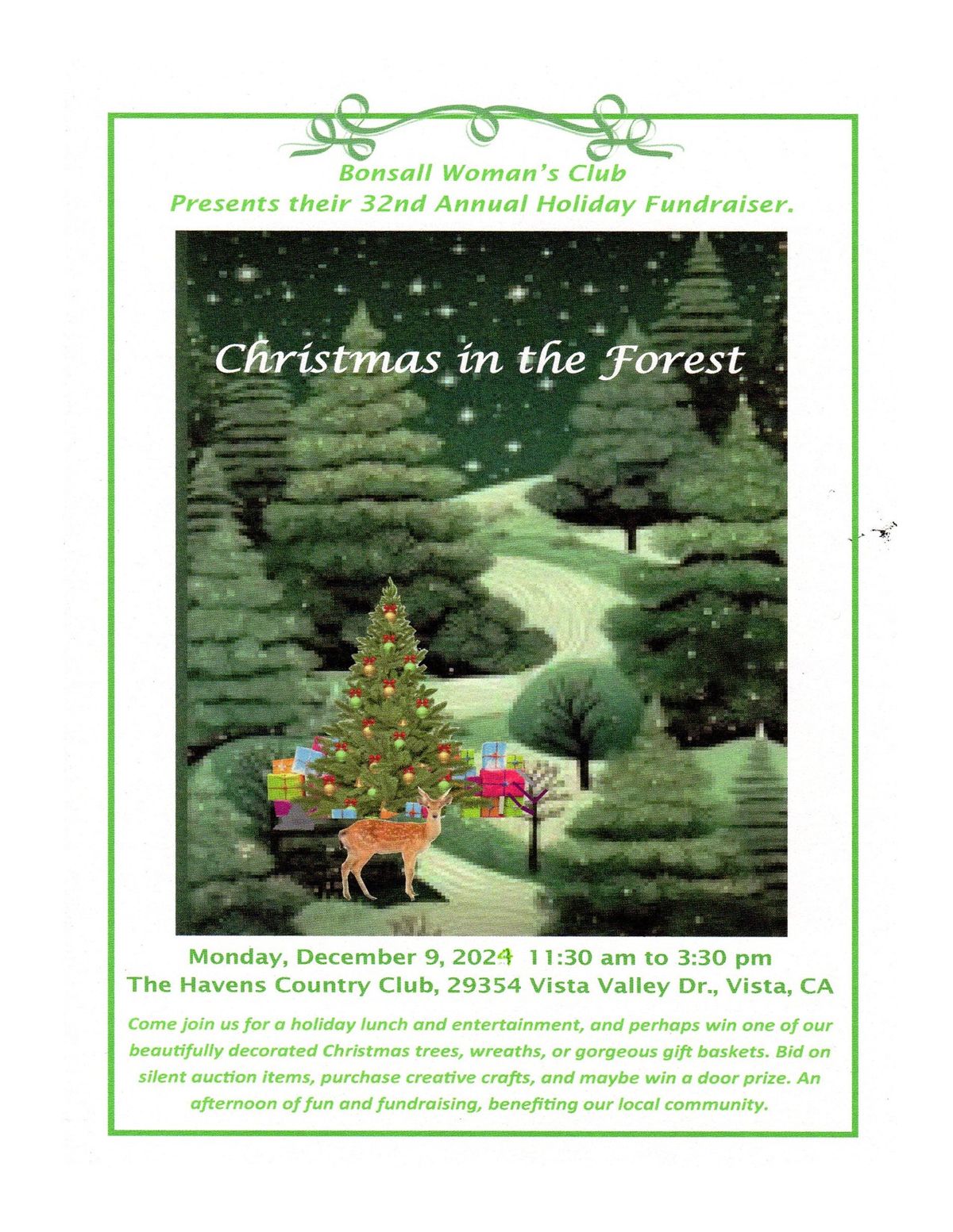 Bonsall Woman's Club 32nd Annual Holiday Fundraiser