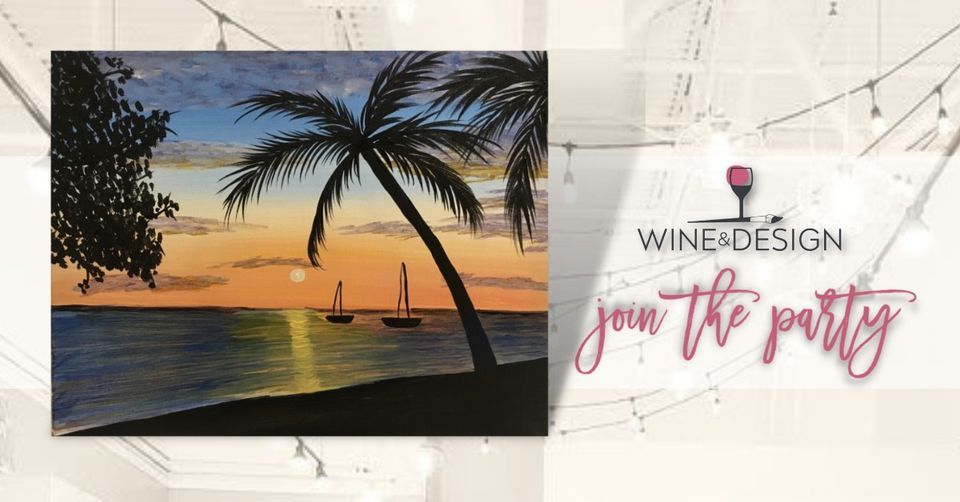 Sip + Paint Jamaican Sunset , Wine & Design Wilmington (Wilmington